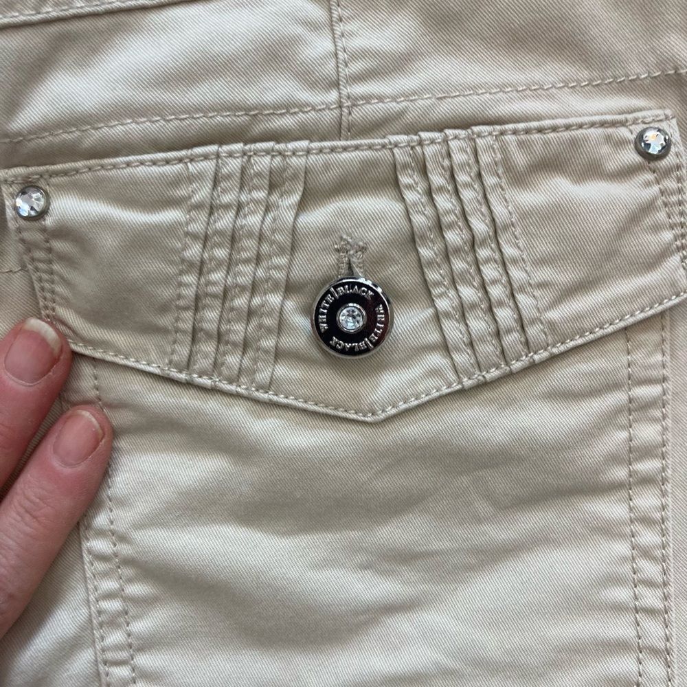 White House Black Market blinged slim cargo pants w/ zipper bottom legs - Picture 12 of 16